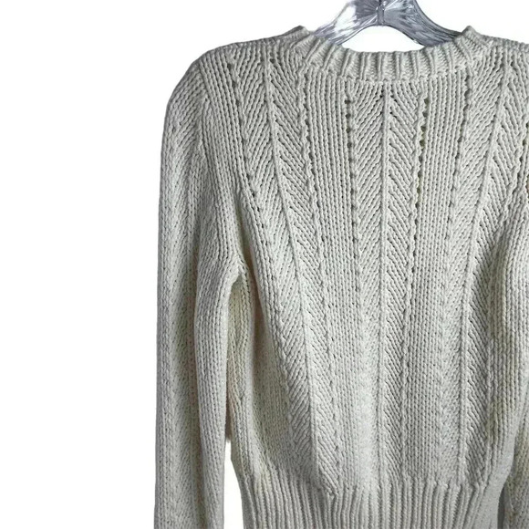 Ann Taylor Women's Beige Chunky Knit Pullover Sweater Size M Casual - Picture 12 of 14